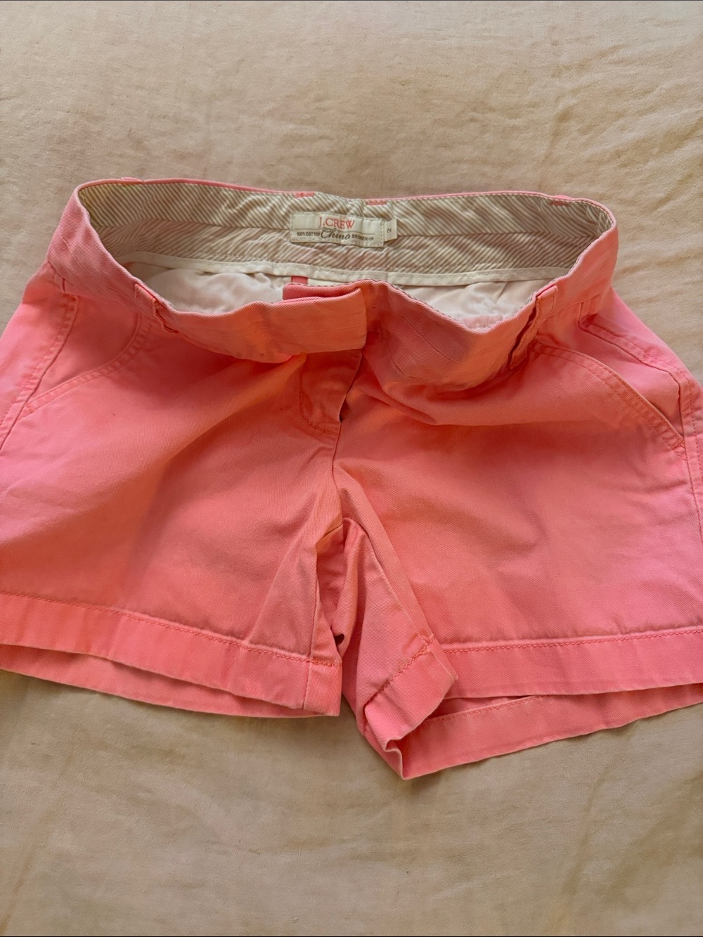 J. Crew Coral Pink Cotton chino  Shorts size  2